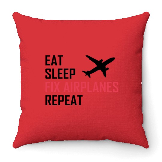 Aircraft mechanic Throw Pillows