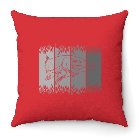 fish - fishing - fishermen Throw Pillows