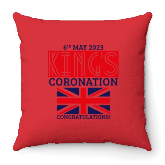 King’s Coronation, 6th May 2023 Congratulations, R Throw Pillows