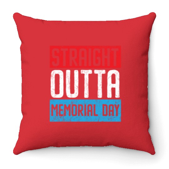 Patriotic Veteran USA Flag American Memorial Day Throw Pillows