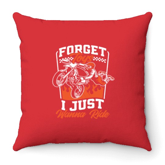 Motocross Dirt Bike Kids Boys Throw Pillows