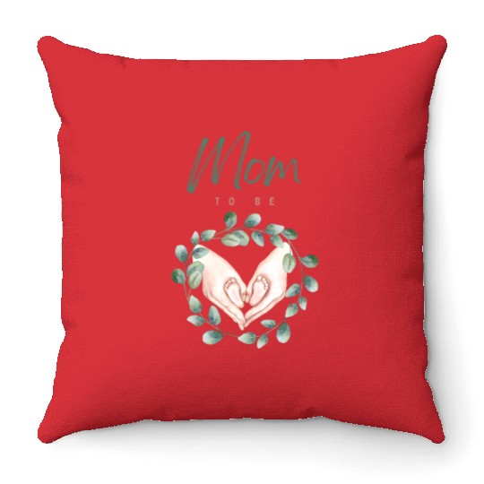 Mom To Be Throw Pillows