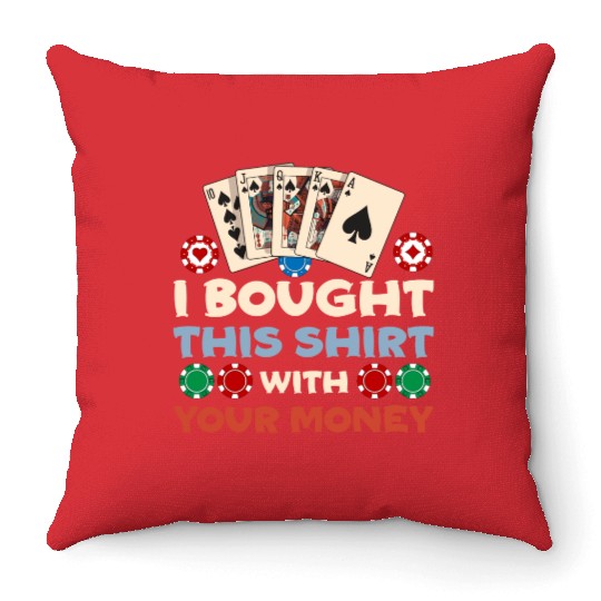Poker Casino Card Game Poker Player Throw Pillows