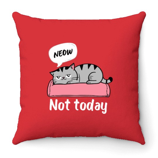 Funny Lazy Bored Cat | For Cat Mom Cat lovers Throw Pillows