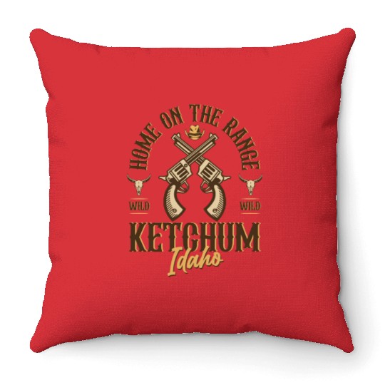Ketchum Idaho wild west town Throw Pillows