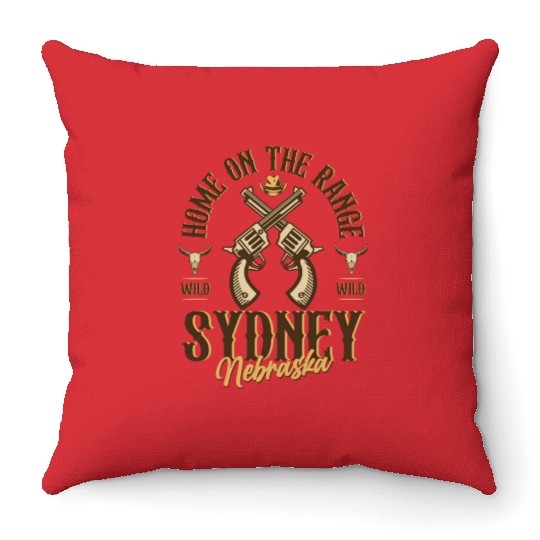 Sidney Nebraska wild west town Throw Pillows