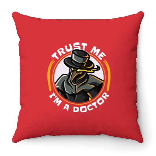 Plague Doctor Plague Doctor Mask Medicines Throw Pillows