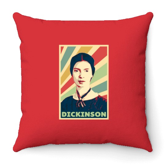 Emily Dickinson Vintage Colors Throw Pillows