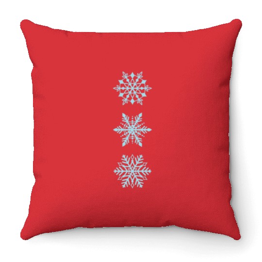 Snowflakes in different Types Winter Throw Pillows