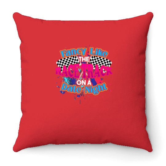 Fancy Like The Race Track On A Date Night Vintage Throw Pillows