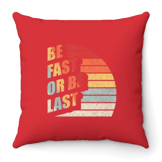 Fast Car Quote Drag Racing Gift Vintage Retro Rac Throw Pillows