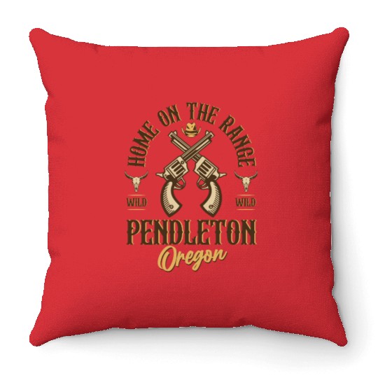 Pendleton Oregon wild west town Throw Pillows