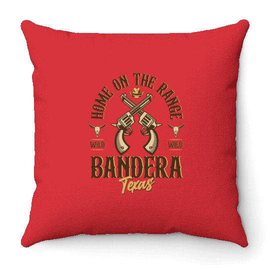 Bandera Texas wild west town Throw Pillows