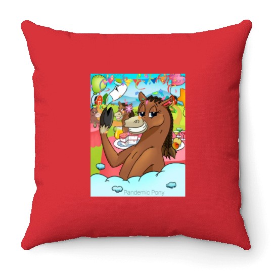 Pandemic Pony Throw Pillows