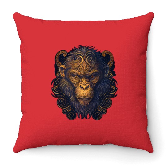 Monkey Chinese Zodiac Animal Horoscope Astrology Throw Pillows