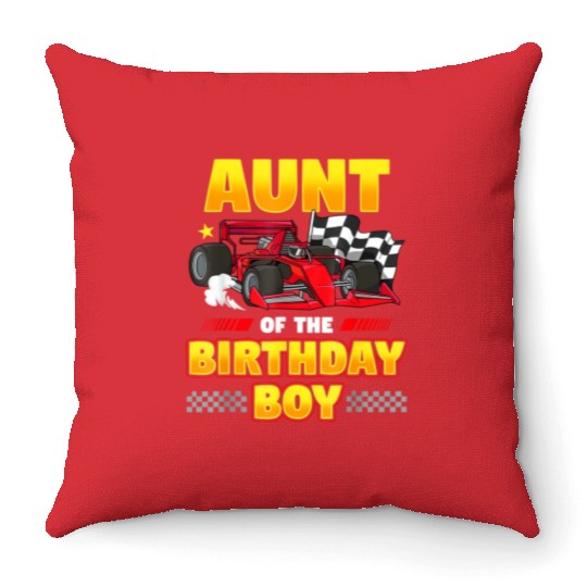 Formula Race Car Aunt of Birthday Boy Party Racin Throw Pillows