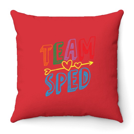 Team Sped Awareness Special Education Teacher Throw Pillows