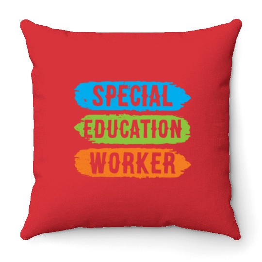 Special Education Worker Sped Awareness Teacher Throw Pillows