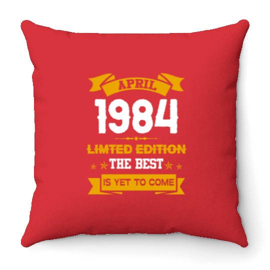 April 1984 Birthday Surprise Throw Pillows