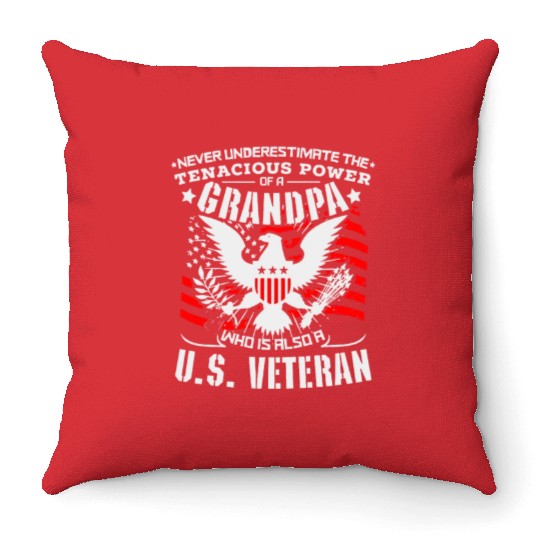 US Army Navy Marine Veteran Throw Pillows
