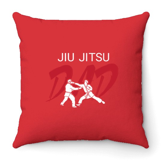 Fathers Day Martial Arts Bjj Mma Jiu Jitsu Dad Throw Pillows