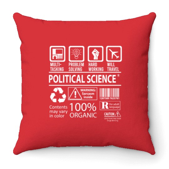 Political Science Throw Pillows - Multitasking Job Gift