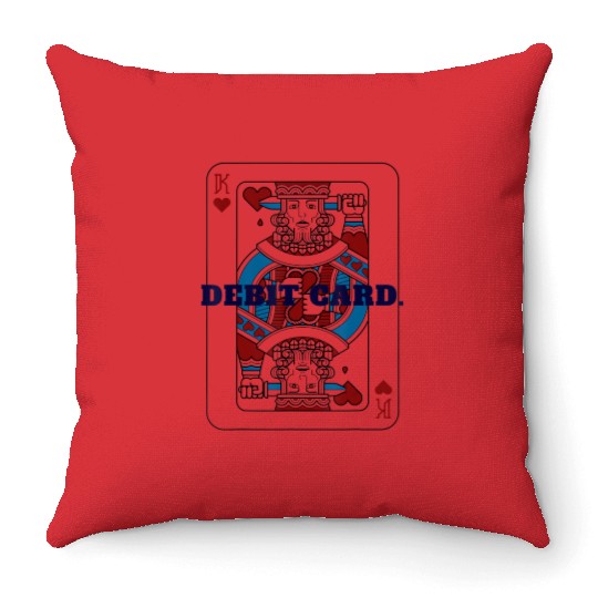 DEBIT CARD King of Hearts Playing Card Throw Pillows
