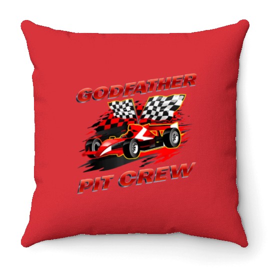 Godfather Pit Crew Race Car Birthday Party Racing Throw Pillows