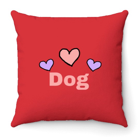 Dog Love, girlfriend, boyfriend Throw Pillows