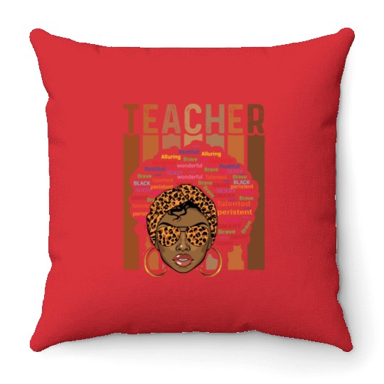 Black Smart Teacher Afro Love Melanin African Throw Pillows
