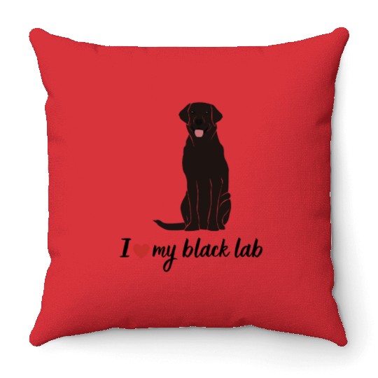 I love my black lab labrador Gift Lover Throw Pillows