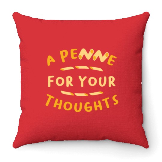 A Penne For Your Thought Italian Italy Flag Pasta Throw Pillows