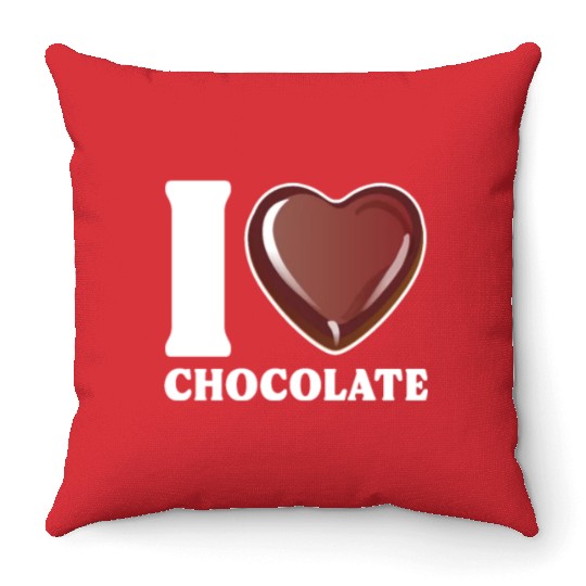 I Love Chocolate Throw Pillows