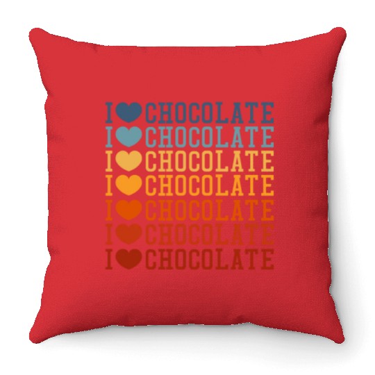 I Love Chocolate Retro Vintage Throw Pillows