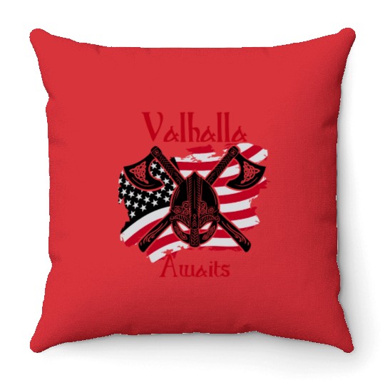 Valhalla Awaits Throw Pillows