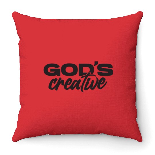 God's Creative (black) Throw Pillows