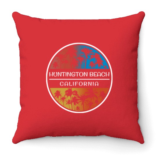Huntington Beach California Stylish Vacation Throw Pillows