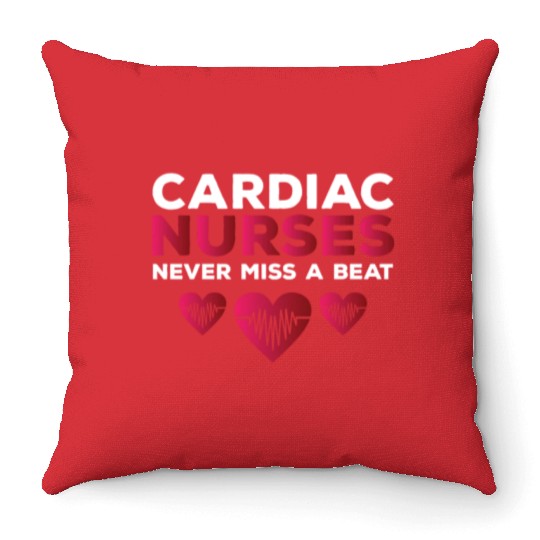 Funny Cardiac Nurse Saying Throw Pillows