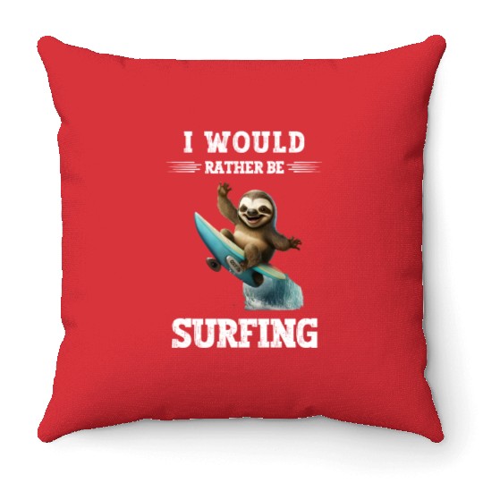 I'm Enough I'm Going Surfing Windsurfer Saying Throw Pillows