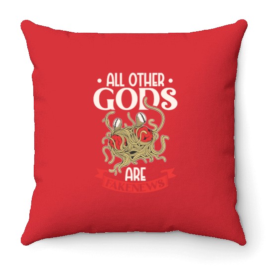 Atheist Atheism Flying Spaghetti Pastafarianism Throw Pillows