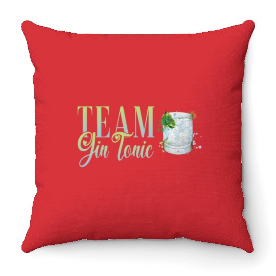 Hen Party Team Gin Tonic Cocktail Throw Pillows