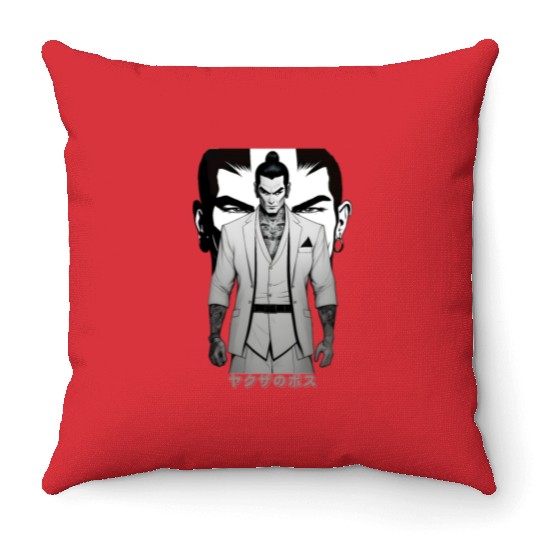 Yakuza Boss A Mafia Gangster From Japan Full of Ta Throw Pillows
