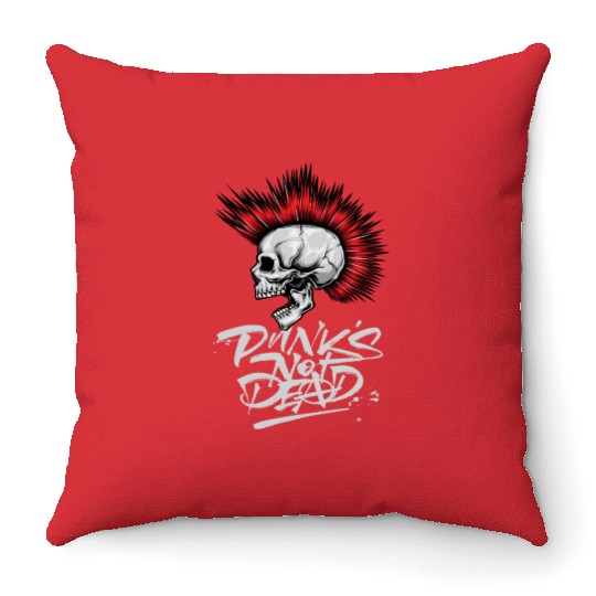 skeleton Bone Skull Punk Rock Band Metal Music Throw Pillows