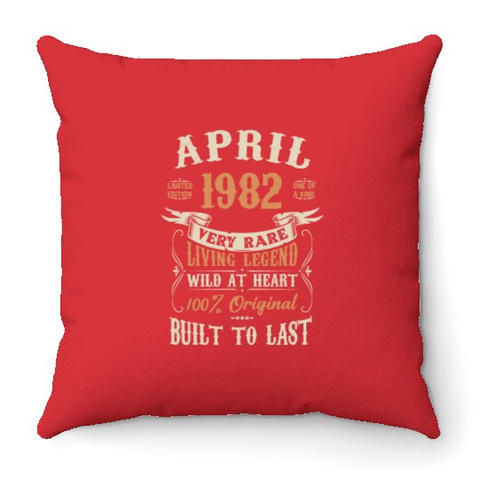 April 1982 Birthday Surprise Throw Pillows