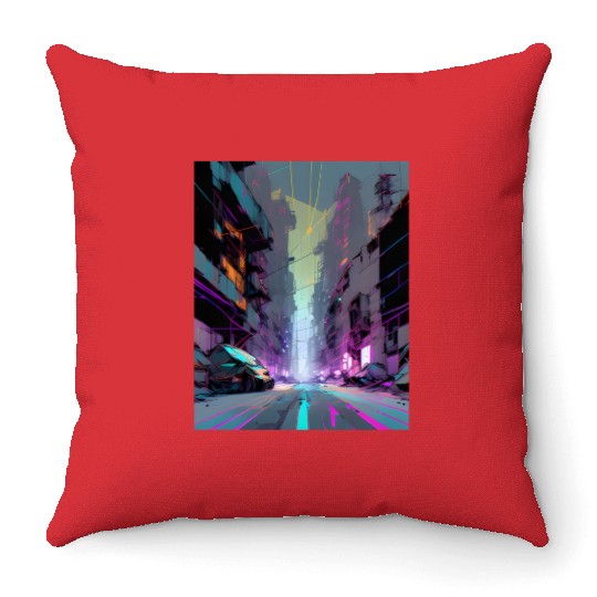 Modern Gothic AI PRINT Throw Pillows