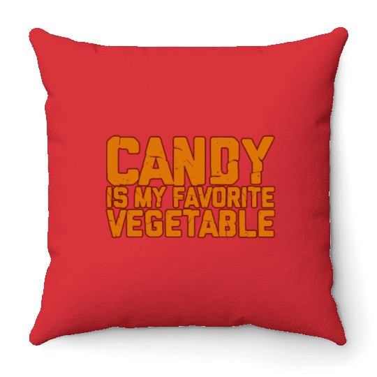 Candy Is My Favorite Vegetable 2 Throw Pillows