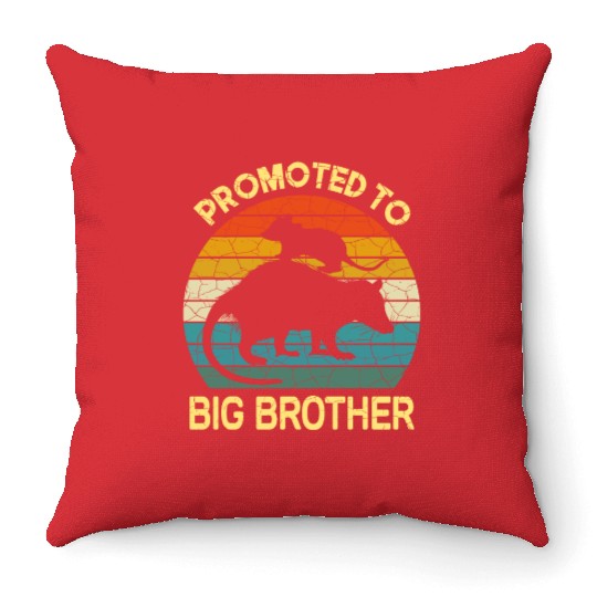 Promoted to big brother Opossum Gift, baby possum Throw Pillows