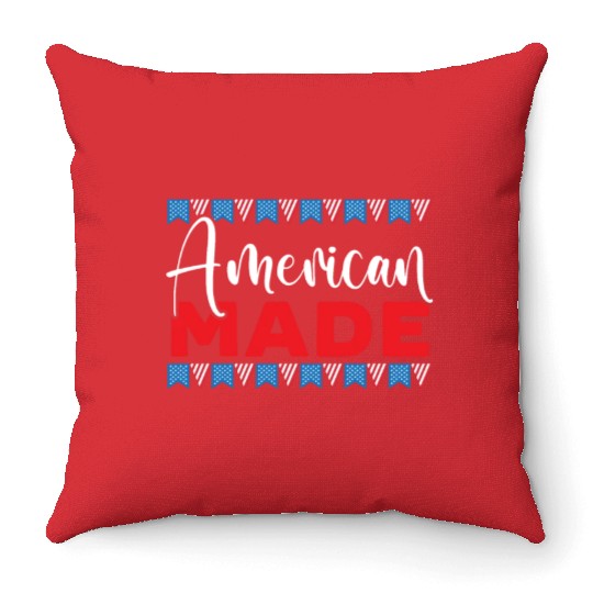 Patriotic America USA Flag 4th Of July American Throw Pillows