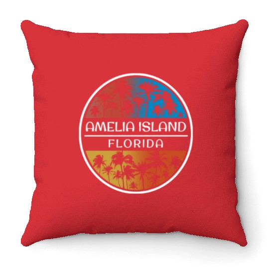 Amelia Beach Florida Stylish Vacation Souvenir Throw Pillows