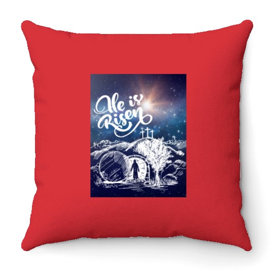 He Is Risen!Jesus,Easter, Bright & Morning Star Throw Pillows